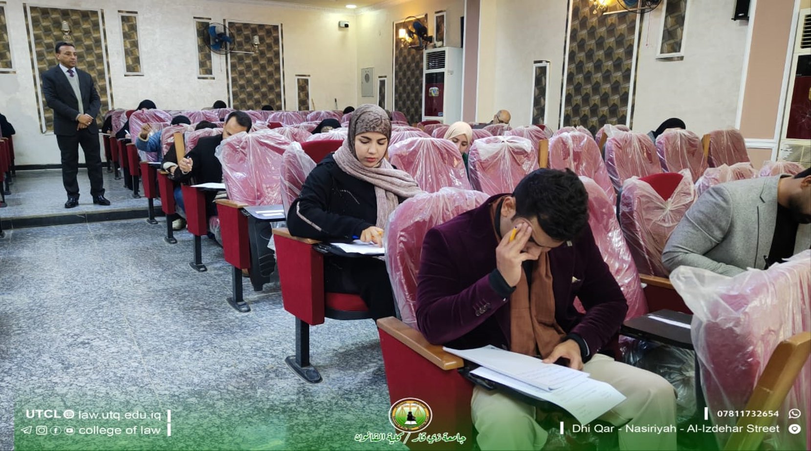 طلبة كلية القانون الدراسات العليا يؤدون أمتحانات الفصل الدراسي الاول..